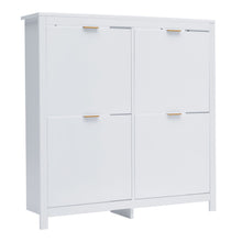 Load image into Gallery viewer, Flip Down Wood Shoe Cabinet in White

