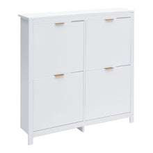 Load image into Gallery viewer, Flip Down Wood Shoe Cabinet in White

