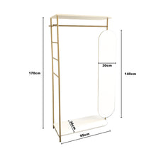 Load image into Gallery viewer, Modern Metal Clothes Rail with Mirror
