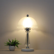 Load image into Gallery viewer, Crystal Table Lamp with Scalloped Lampshade

