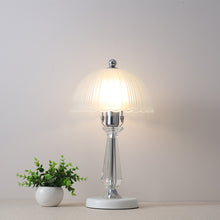 Load image into Gallery viewer, Crystal Table Lamp with Scalloped Lampshade
