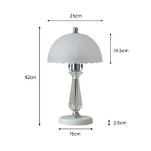 Load image into Gallery viewer, Crystal Table Lamp with Scalloped Lampshade
