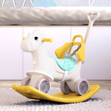 Load image into Gallery viewer, 2-in-1 Kids Plastic Rocking Horse Living and Home Yellow 
