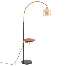 Load image into Gallery viewer, Modern Adjustable Arc Floor Lamp with Wood Tray
