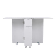 Load image into Gallery viewer, 3ft W White/Oak Multipurpose Folding Dining Table with 2 Drawers Dining Tables Living and Home 
