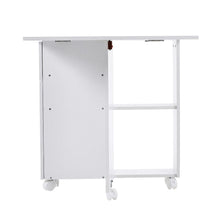 Load image into Gallery viewer, 3ft W White/Oak Multipurpose Folding Dining Table with 2 Drawers Dining Tables Living and Home 
