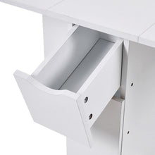 Load image into Gallery viewer, 3ft W White/Oak Multipurpose Folding Dining Table with 2 Drawers Dining Tables Living and Home 
