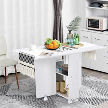 Load image into Gallery viewer, 3ft W White/Oak Multipurpose Folding Dining Table with 2 Drawers Dining Tables Living and Home 
