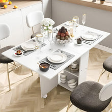 Load image into Gallery viewer, 3ft W White/Oak Multipurpose Folding Dining Table with 2 Drawers Dining Tables Living and Home 
