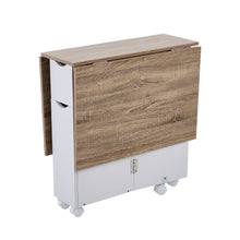 Load image into Gallery viewer, 3ft W White/Oak Multipurpose Folding Dining Table with 2 Drawers Dining Tables Living and Home 
