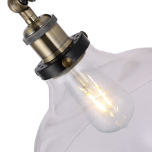 Load image into Gallery viewer, Industrial 1-Light Armed Sconce with Clear Glass Shade

