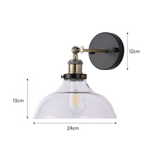 Load image into Gallery viewer, Industrial 1-Light Armed Sconce with Clear Glass Shade
