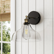 Load image into Gallery viewer, Industrial 1-Light Armed Sconce with Clear Glass Shade
