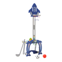 Load image into Gallery viewer, 4 in 1 Soccer Basketball Building Block Play Centre with Golf for Kids
