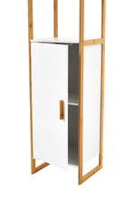 Load image into Gallery viewer, 33x30x148cm 4-Tier Single-door Tall Bathroom Storage Cabinet with L-shaped Corner Brace
