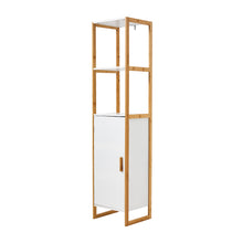 Load image into Gallery viewer, 33x30x148cm 4-Tier Single-door Tall Bathroom Storage Cabinet with L-shaped Corner Brace
