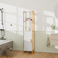 Load image into Gallery viewer, 33x30x148cm 4-Tier Single-door Tall Bathroom Storage Cabinet
