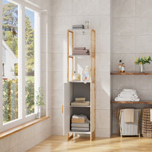 Load image into Gallery viewer, 33x30x148cm 4-Tier Single-door Tall Bathroom Storage Cabinet
