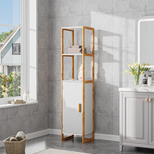Load image into Gallery viewer, 33x30x148cm 4-Tier Single-door Tall Bathroom Storage Cabinet
