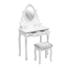 Load image into Gallery viewer, 75cm W White Makeup Vanity Desk with Mirror and Stool Dressing Tables Living and Home 
