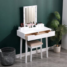 Load image into Gallery viewer, 137cm H Modern Makeup Desk Set with Lighted Mirror and Stool Dressing Tables Living and Home 
