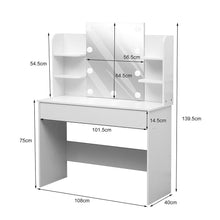 Load image into Gallery viewer, 139.5cm H Modern Hollywood Vanity Desk with Lighted Mirror Dressing Tables Living and Home 
