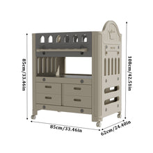 Load image into Gallery viewer, Kidkid Mobile Baby Diaper Changing Table with 4 Drawers and Storage Shelf
