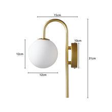 Load image into Gallery viewer, Golden Wall Light with Frosted Glass Shade
