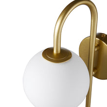 Load image into Gallery viewer, Golden Wall Light with Frosted Glass Shade

