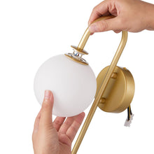 Load image into Gallery viewer, Golden Wall Light with Frosted Glass Shade
