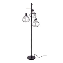Load image into Gallery viewer, Black Modern Industrial Style 3-head Floor Lamp with Irregular Shade
