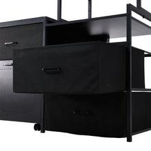 Load image into Gallery viewer, Black Mini Fridge Stand with Wine Rack and Power Socket
