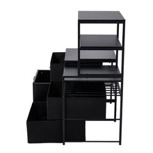 Load image into Gallery viewer, Black Mini Fridge Stand with Wine Rack and Power Socket

