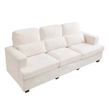 Load image into Gallery viewer, 3-Seater Chenille Upholstered Sofa with Pillows
