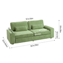 Load image into Gallery viewer, 2-Seater Chenille Upholstered Sofa with Pillows

