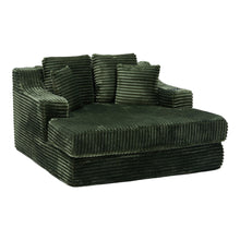 Load image into Gallery viewer, Green Corduroy Chaise Lounge Sofa Bed
