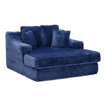 Load image into Gallery viewer, Blue Corduroy Chaise Lounge Sofa Bed
