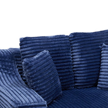 Load image into Gallery viewer, Blue Corduroy Chaise Lounge Sofa Bed
