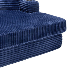 Load image into Gallery viewer, Blue Corduroy Chaise Lounge Sofa Bed
