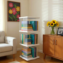Load image into Gallery viewer, 3-Tier Plastic Square Rotating Bookshelf
