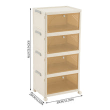 Load image into Gallery viewer, 4-Tier Foldable Shoe Cabinet with Wheels
