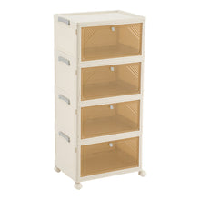 Load image into Gallery viewer, 4-Tier Foldable Shoe Cabinet with Wheels
