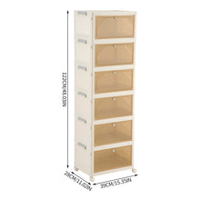 Load image into Gallery viewer, 6-Tier Foldable Shoe Cabinet with Wheels
