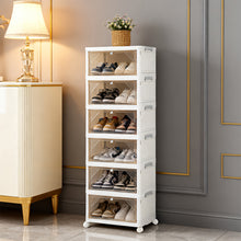 Load image into Gallery viewer, 6-Tier Foldable Shoe Cabinet with Wheels
