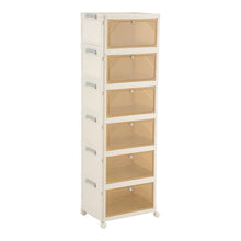 Load image into Gallery viewer, 6-Tier Foldable Shoe Cabinet with Wheels
