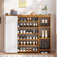 Load image into Gallery viewer, 7-Tier Bamboo Shoe Rack with Dust Cover
