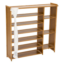 Load image into Gallery viewer, 7-Tier Bamboo Shoe Rack with Dust Cover
