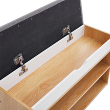 Load image into Gallery viewer, 3-Tier Shoe Storage Bench with Padded Seat
