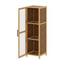 Load image into Gallery viewer, 3-Tier Narrow Bookcase Storage Cabinet with Acrylic Door
