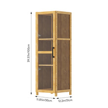 Load image into Gallery viewer, 3-Tier Narrow Bookcase Storage Cabinet with Acrylic Door
